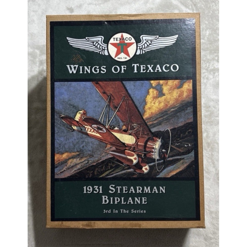 NEW ERTL Wings of Texaco 1931 Stearman Biplane Diecast VINTAGE 1995